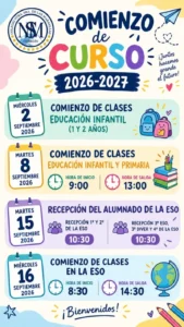 Calendario Escolar 20262027 | SCL DE ENSEÑANZA NUESTRA SEÑORA DE LAS MARAVILLAS DE SAN VICENTE DE PAUL